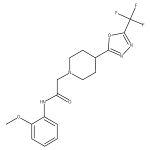 N-(2-methoxyphenyl)-2-(4-(5-(trifluoromethyl)-1,3,4-oxadiazol-2-yl)piperidin-1-yl)acetamide Structure