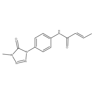 (2E)-N-[4-(4-methyl-5-oxo-4,5-dihydro-1H-1,2,3,4-tetrazol-1-yl)phenyl]but-2-enamide结构式