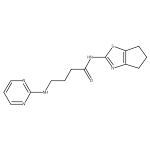 N-(5,6-dihydro-4H-cyclopenta[d]thiazol-2-yl)-4-(pyrimidin-2-ylamino)butanamide结构式