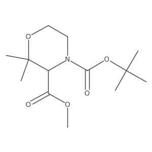 (R)-4-Tert-butyl 3-methyl 2,2-dimethylmorpholine-3,4-dicarboxylate结构式