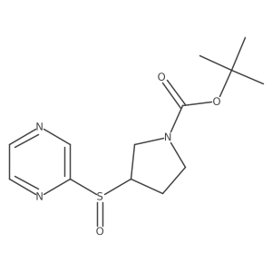 (S)-tert-butyl 3-((R)-pyrazin-2-ylsulfinyl)pyrrolidine-1-carboxylate结构式