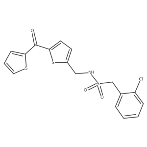 1-(2-chlorophenyl)-N-((5-(thiophene-2-carbonyl)thiophen-2-yl)methyl)methanesulfonamide结构式