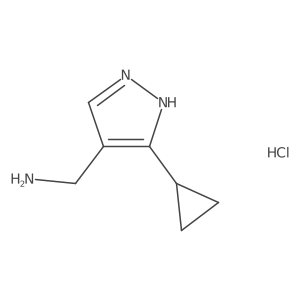 (3-cyclopropyl-1H-pyrazol-4-yl)methanamine hydrochloride Structure