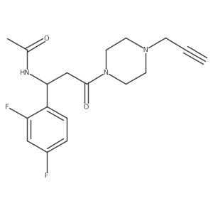 N-[1-(2,4-Difluorophenyl)-3-oxo-3-(4-prop-2-ynylpiperazin-1-yl)propyl]acetamide结构式