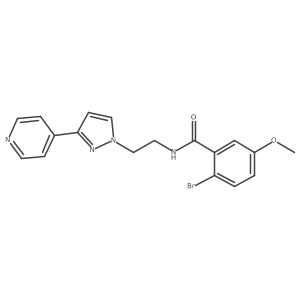 2-bromo-5-methoxy-N-(2-(3-(pyridin-4-yl)-1H-pyrazol-1-yl)ethyl)benzamide结构式