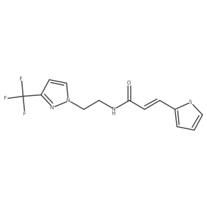 (E)-3-(thiophen-2-yl)-N-(2-(3-(trifluoromethyl)-1H-pyrazol-1-yl)ethyl)acrylamide Structure