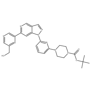tert-butyl 4-(6-(6-(6-(hydroxymethyl)pyrazin-2-yl)-1H-pyrazolo[4,3-c]pyridin-1-yl)pyridin-2-yl)piperazine-1-carboxylate Structure