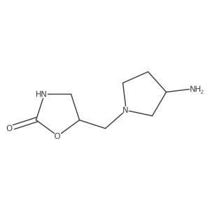 5-{[(3S)-3-aminopyrrolidin-1-yl]methyl}-1,3-oxazolidin-2-one Structure