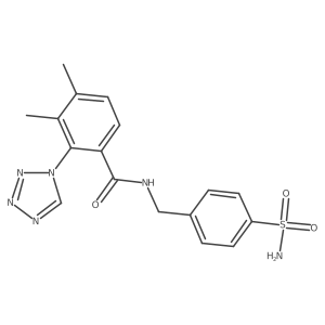 3,4-dimethyl-N-(4-sulfamoylbenzyl)-2-(1H-tetrazol-1-yl)benzamide结构式
