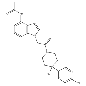 N-(1-{2-[4-(4-chlorophenyl)-4-hydroxypiperidino]-2-oxoethyl}-1H-indol-4-yl)acetamide Structure