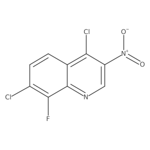 4,7-Dichloro-8-fluoro-3-nitroquinoline结构式