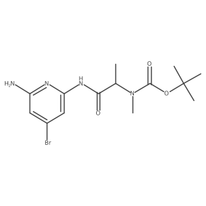 tert-butyl-N-{1-[(6-amino-4-bromopyridin-2-yl)carbamoyl]ethyl}-N-methylcarbamate Structure