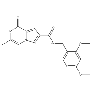 N-(2,4-dimethoxybenzyl)-6-methyl-4-oxo-4,5-dihydropyrazolo[1,5-a]pyrazine-2-carboxamide结构式