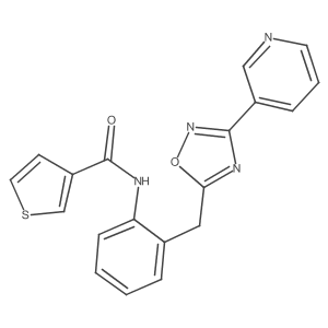 N-(2-((3-(pyridin-3-yl)-1,2,4-oxadiazol-5-yl)methyl)phenyl)thiophene-3-carboxamide结构式