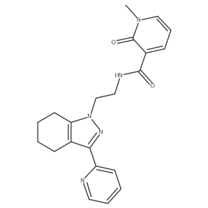 1-methyl-2-oxo-N-{2-[3-(pyridin-2-yl)-4,5,6,7-tetrahydro-1H-indazol-1-yl]ethyl}-1,2-dihydropyridine-3-carboxamide结构式