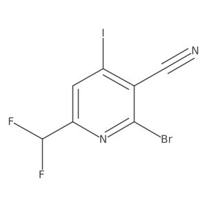 2-Bromo-6-(difluoromethyl)-4-iodonicotinonitrile结构式