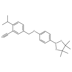 5-((4-(4,4,5,5-Tetramethyl-1,3,2-dioxaborolan-2-yl)phenoxy)methyl)-2-isopropylbenzonitrile Structure