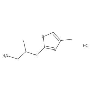 2-((4-Methylthiazol-2-yl)thio)propan-1-amine hydrochloride Structure