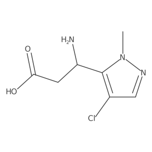 (3R)-3-Amino-3-(4-chloro-1-methyl-1H-pyrazol-5-yl)propanoic acid结构式