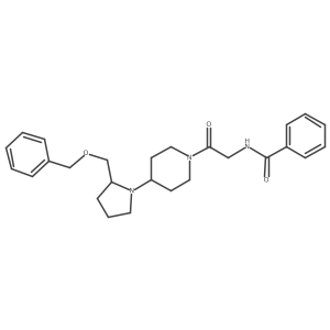 N-(2-(4-(2-((benzyloxy)methyl)pyrrolidin-1-yl)piperidin-1-yl)-2-oxoethyl)benzamide结构式