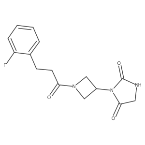 3-(1-(3-(2-Fluorophenyl)propanoyl)azetidin-3-yl)imidazolidine-2,4-dione结构式