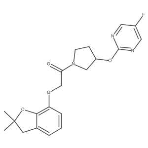 2-((2,2-Dimethyl-2,3-dihydrobenzofuran-7-yl)oxy)-1-(3-((5-fluoropyrimidin-2-yl)oxy)pyrrolidin-1-yl)ethanone Structure