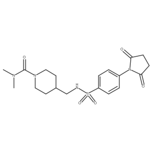 4-((4-(2,5-dioxopyrrolidin-1-yl)phenylsulfonamido)methyl)-N,N-dimethylpiperidine-1-carboxamide结构式