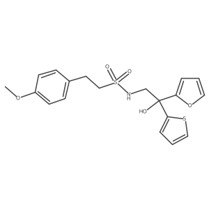 N-(2-(furan-2-yl)-2-hydroxy-2-(thiophen-2-yl)ethyl)-2-(4-methoxyphenyl)ethanesulfonamide结构式