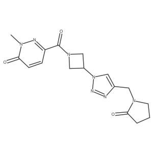 2-methyl-6-(3-(4-((2-oxopyrrolidin-1-yl)methyl)-1H-1,2,3-triazol-1-yl)azetidine-1-carbonyl)pyridazin-3(2H)-one结构式