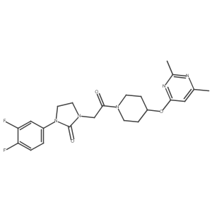1-(3,4-Difluorophenyl)-3-(2-(4-((2,6-dimethylpyrimidin-4-yl)oxy)piperidin-1-yl)-2-oxoethyl)imidazolidin-2-one Structure
