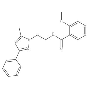 2-methoxy-N-(2-(5-methyl-3-(pyridin-3-yl)-1H-pyrazol-1-yl)ethyl)benzamide结构式