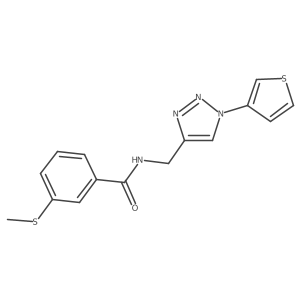 3-(methylthio)-N-((1-(thiophen-3-yl)-1H-1,2,3-triazol-4-yl)methyl)benzamide结构式