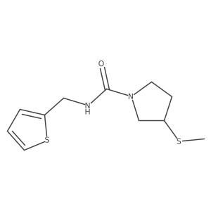 3-(methylsulfanyl)-N-[(thiophen-2-yl)methyl]pyrrolidine-1-carboxamide结构式