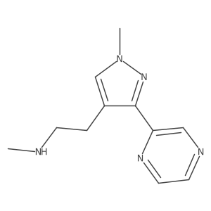 N-methyl-2-(1-methyl-3-(pyrazin-2-yl)-1H-pyrazol-4-yl)ethan-1-amine Structure