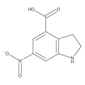 6-nitro-2,3-dihydro-1H-indole-4-carboxylic acid结构式