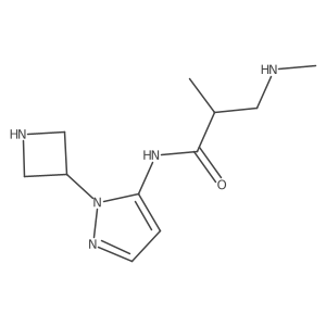 N-[1-(azetidin-3-yl)-1H-pyrazol-5-yl]-2-methyl-3-(methylamino)propanamide结构式
