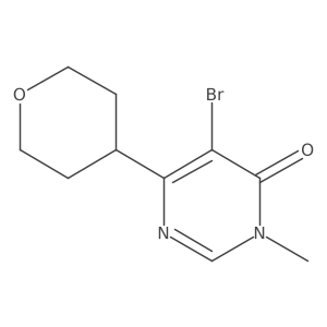 5-Bromo-3-methyl-6-(oxan-4-yl)-3,4-dihydropyrimidin-4-one结构式