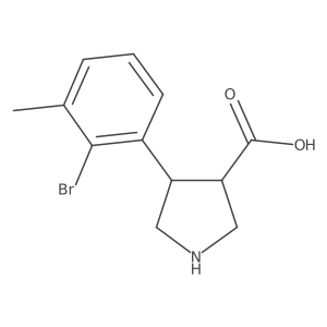 4-(2-Bromo-3-methylphenyl)pyrrolidine-3-carboxylic acid结构式