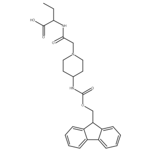 (2S)-2-{2-[4-({[(9H-fluoren-9-yl)methoxy]carbonyl}amino)piperidin-1-yl]acetamido}butanoic acid结构式