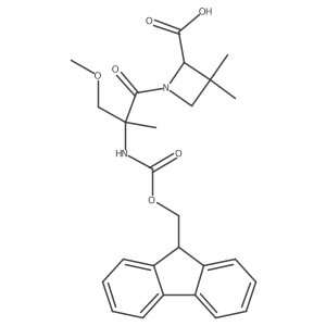 1-[2-({[(9H-fluoren-9-yl)methoxy]carbonyl}amino)-3-methoxy-2-methylpropanoyl]-3,3-dimethylazetidine-2-carboxylic acid Structure