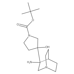 Tert-butyl 3-{3-amino-1-azabicyclo[2.2.2]octan-3-yl}-3-hydroxypyrrolidine-1-carboxylate结构式
