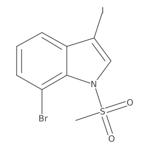 7-bromo-3-iodo-1-methanesulfonyl-1H-indole结构式