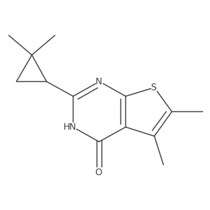 2-(2,2-dimethylcyclopropyl)-5,6-dimethyl-3H,4H-thieno[2,3-d]pyrimidin-4-one Structure