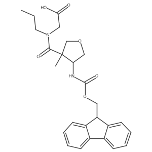 2-{1-[4-({[(9H-fluoren-9-yl)methoxy]carbonyl}amino)-3-methyloxolan-3-yl]-N-propylformamido}acetic acid Structure