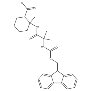 2-[2-({[(9H-fluoren-9-yl)methoxy]carbonyl}amino)-2-methylpropanamido]-2-methylcyclohexane-1-carboxylic acid Structure