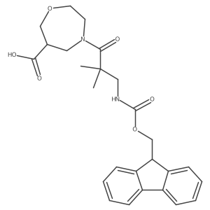 4-[3-({[(9H-fluoren-9-yl)methoxy]carbonyl}amino)-2,2-dimethylpropanoyl]-1,4-oxazepane-6-carboxylic acid Structure