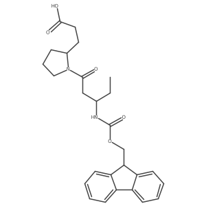 3-{1-[3-({[(9H-fluoren-9-yl)methoxy]carbonyl}amino)pentanoyl]pyrrolidin-2-yl}propanoic acid结构式
