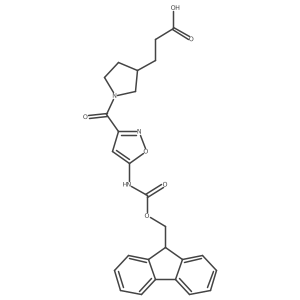 3-{1-[5-({[(9H-fluoren-9-yl)methoxy]carbonyl}amino)-1,2-oxazole-3-carbonyl]pyrrolidin-3-yl}propanoic acid Structure