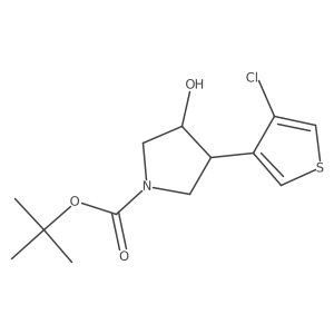 Tert-butyl 3-(4-chlorothiophen-3-yl)-4-hydroxypyrrolidine-1-carboxylate结构式