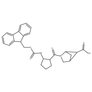 2-[2-({[(9H-fluoren-9-yl)methoxy]carbonyl}amino)cyclopentanecarbonyl]-2-azabicyclo[2.1.1]hexane-5-carboxylic acid Structure